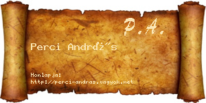 Perci András névjegykártya